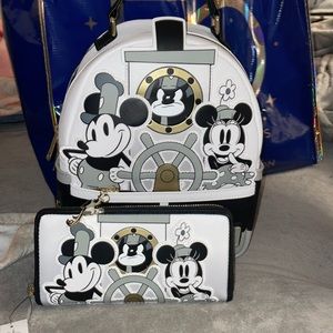 Disney Parks steam boat willie loungefly w/matching wallet